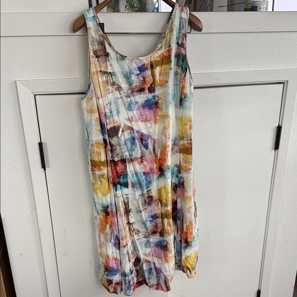 Blue Illusion Multicolor Sleeveless Women's Dress
